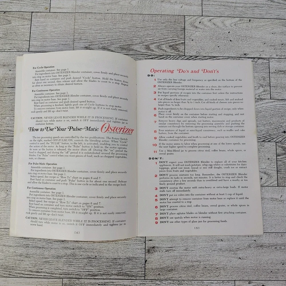 Osterizer Blender Spin Cookery Cookbook Owners Manual Booklet & Recipes 1973 Vtg